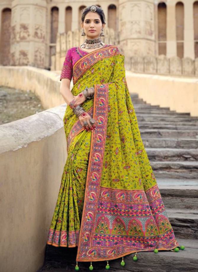 KACHHI WORK 3 Heavy Bridal Wedding Wear New Designer Latest Saree Collection